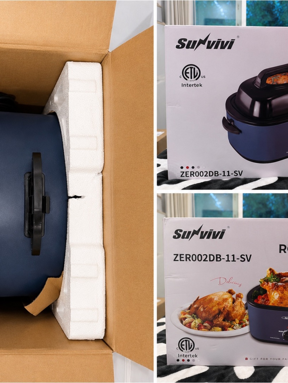 ViVI Blue Electric Multi-Cooker with Black Handles